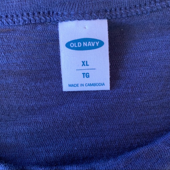 Navy top with ruffled shoulders - Picture 2 of 2